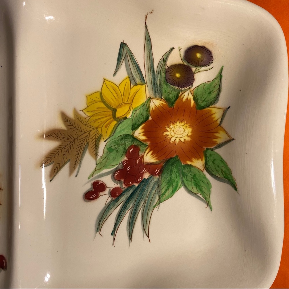 AUTUMN ~COLORED Porcelain Ceramic 2-sided DISH - Picture 13 of 14
